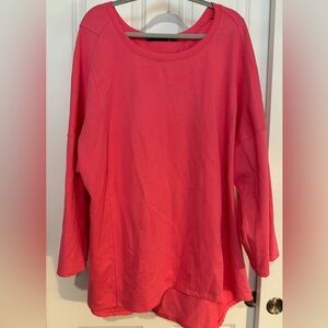 Roamans lightweight pink sweatshirt. Tunic style.